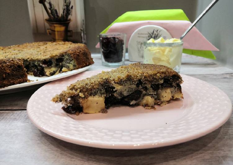 Glutén és tejmentes mákos, almás, áfonyás villámgyors süti recept foto