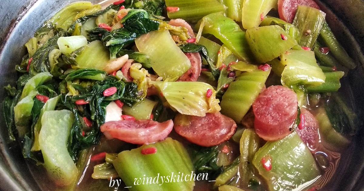 Resep Sayur Pahit Sawi Santhung Dengan Lapchiong Oleh Windy Lee Cookpad