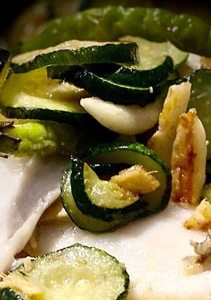 Une photo de Flétan courgette et autres