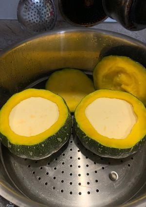 Hình của món Flan Bí Đỏ Nhật.