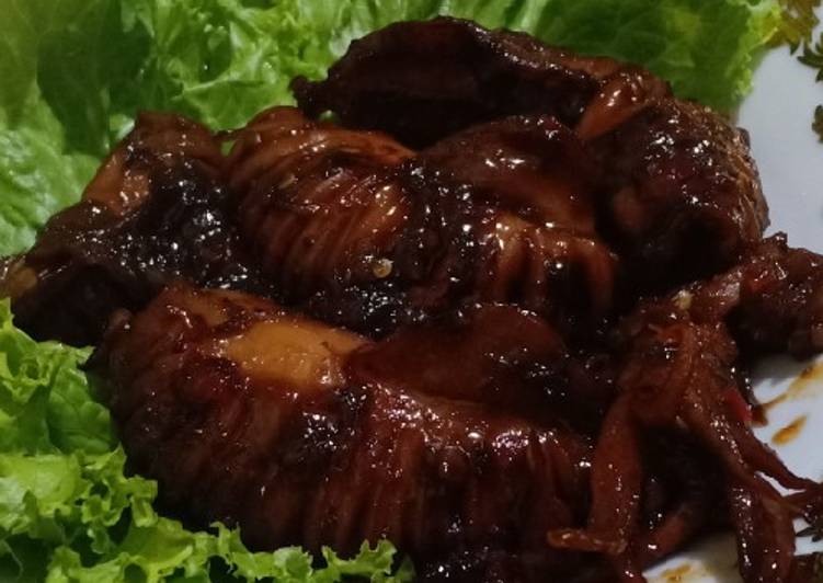 Resep Cumi bakar pedas asam manis, Enak Banget