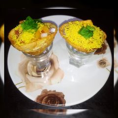 A picture of Mini ice cream cone chaat.