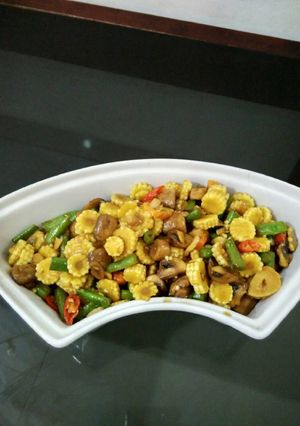 Foto resep oseng jamur,jagung muda,buncis(kecap)