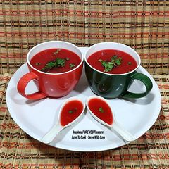 A picture of Beetroot Carrot Tomato Soup.