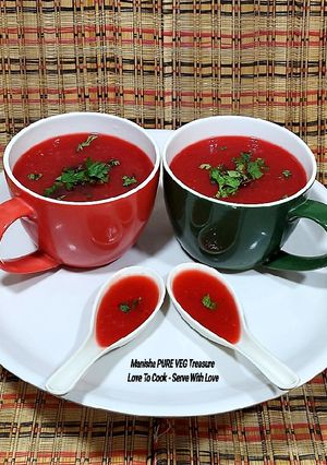 A picture of Beetroot Carrot Tomato Soup.