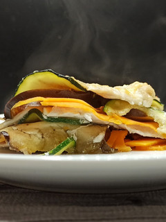 Una foto de Falsa lasaña de pollo y verduras