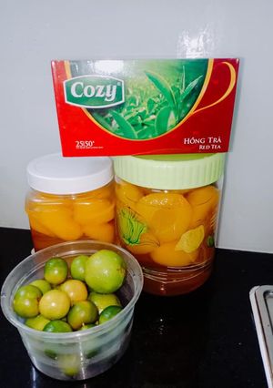 Hình của món Trà đào home made.
