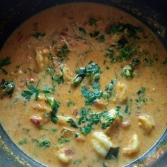 Prawns masala with coconut milk A picture of Prawns masala with coconut milk.