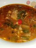 Sopa de pescado con viandas y vegetales