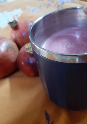A picture of Pomegranate juice with a twist.