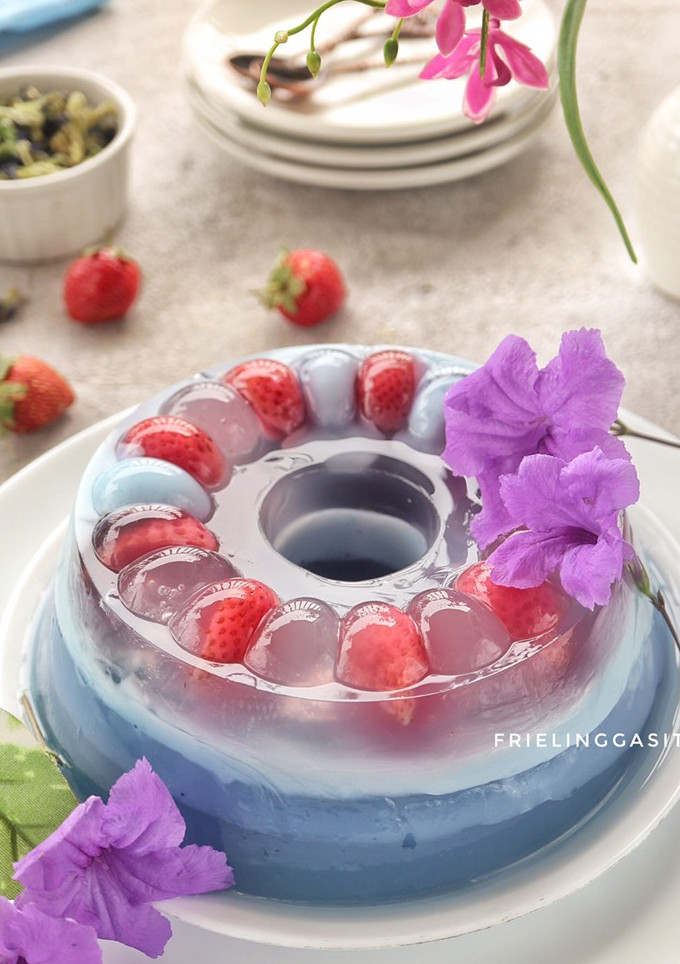 Foto resep Puding Bunga Telang