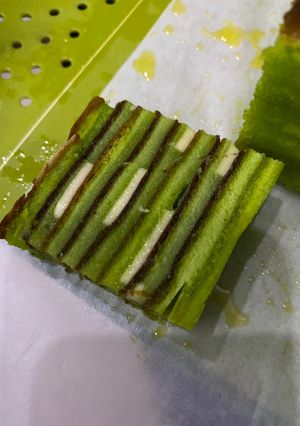 Foto resep Lapis legit pandan cheese keto