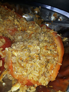 Una foto de Morrones rellenos