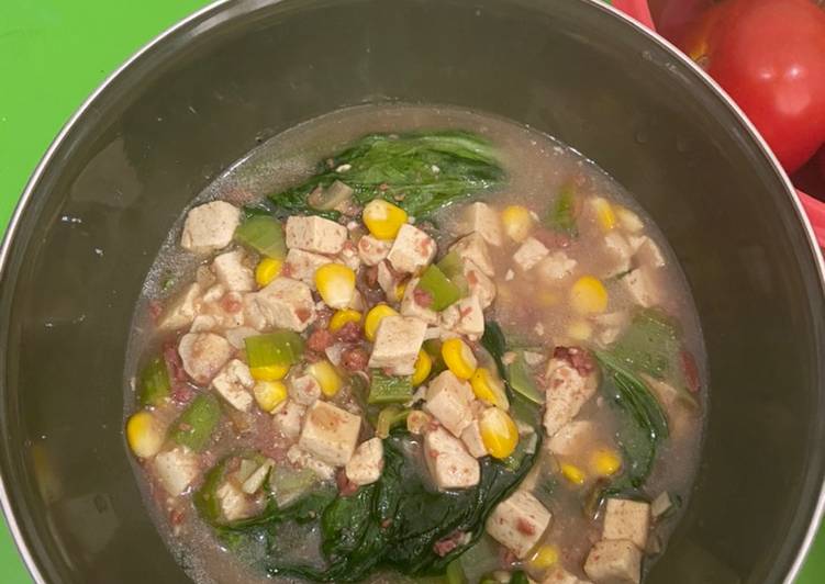 Resep Tumis pak choi tahu kornet Anti Gagal
