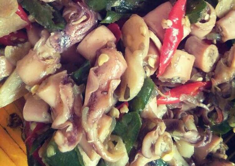 Resep Cumi Asin Masak Cabe Hijau, Enak