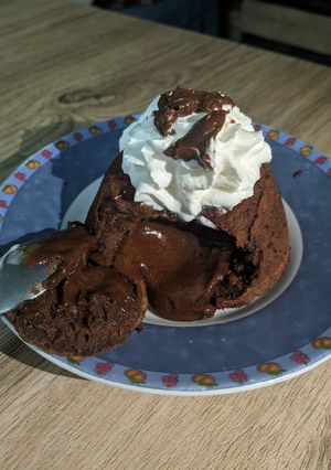 Una foto de Coulant o volcán de chocolate en Thermomix