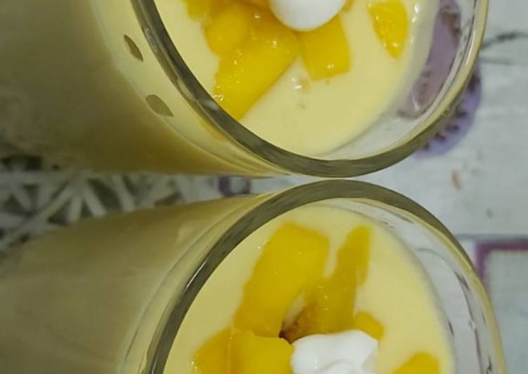 Simple Way to Prepare Speedy Mango lassi😊#cookpad #ramadanrecipe