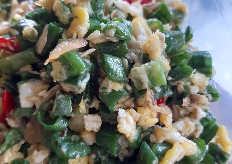 Resep Kacang panjang telur orak arik Anti Gagal