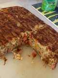 Tortilla de cabellos de ángel y salchichas