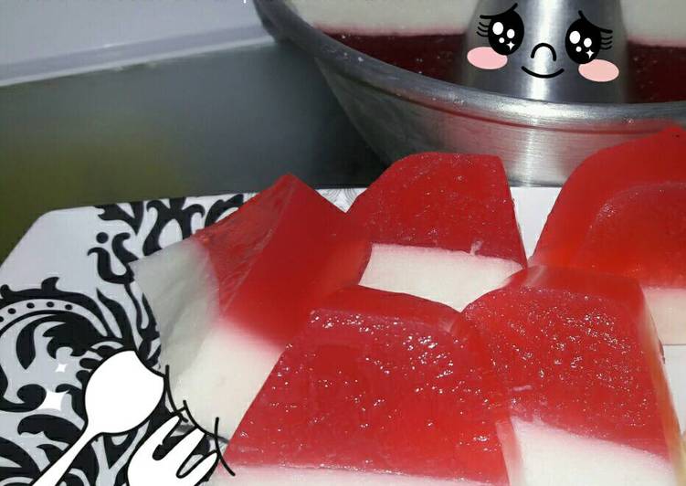Cara Membuat Puding Merah Putih Gampiiil Bangett Yang Renyah