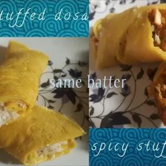 A picture of Tasty Sweet & Spicy stuffed dosa using same batter.