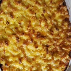 A picture of Baked mac and cheese.