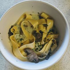 A picture of One-pot Creamy Mushroom Pasta.