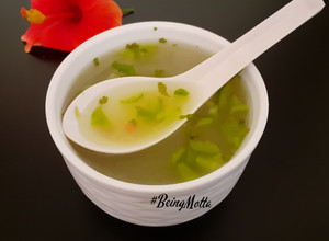 A picture of Drumsticks Coriander Clear Soup.