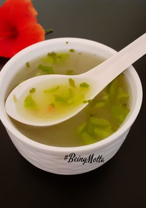 A picture of Drumsticks Coriander Clear Soup.