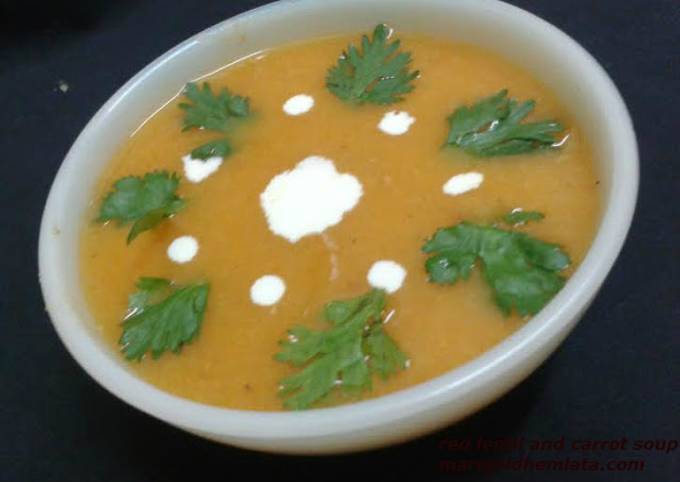 Recipe of Super Quick Homemade Red lentil and carrot soup