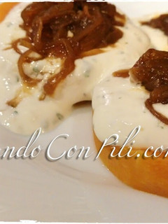 Una foto de Calabaza con queso y cebolla caramelizada sin azúcar