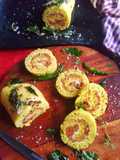 Shezwan Stuffed Dhokla Roll with garlic mayo