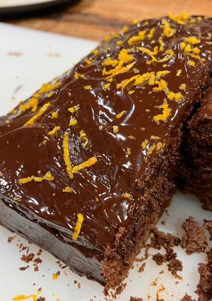 A picture of Moist and spongy Orange chocolate cake (using vegetable oil - no butter).