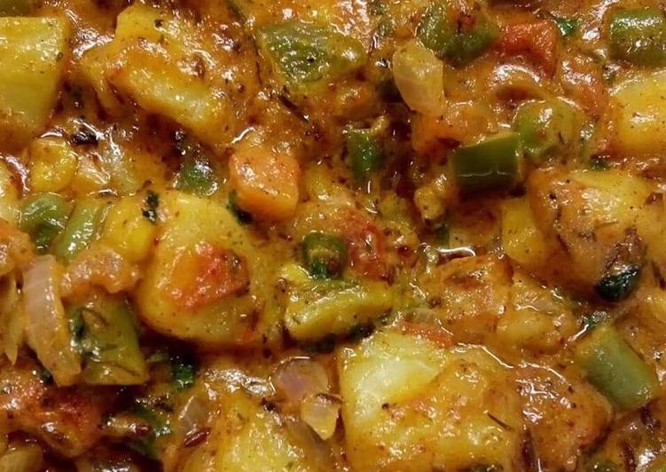 Recipe of Any-night-of-the-week Mix Veg.Chatpata/ chatpata mix veg.(panjabi sabji)