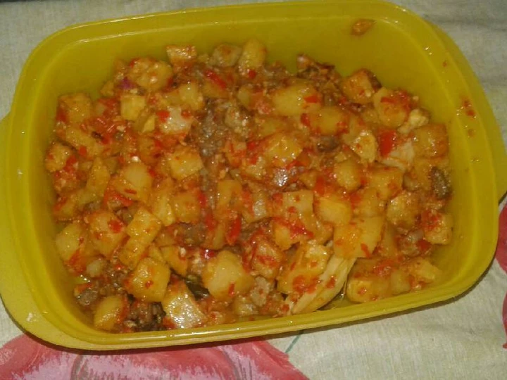 Langkah Mudah untuk Membikin Resep Sambal goreng kentang + ati ayam yang Sempurna Anti Ribet, Mantap