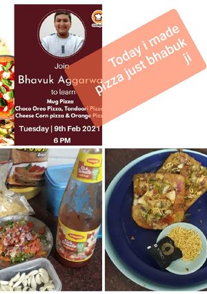 A picture of Healthy bread pizza with guava fruit in pan.