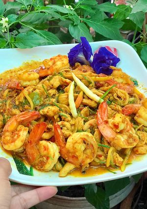 รูปของ กุ้งไก่ผัดเผ็ดขิง