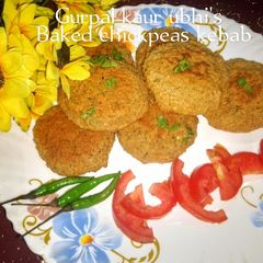 Baked chickpeas kabab A picture of Baked chickpeas kabab.