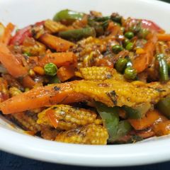 A picture of Baby Corn and Mixed Veg Jalfrezi.