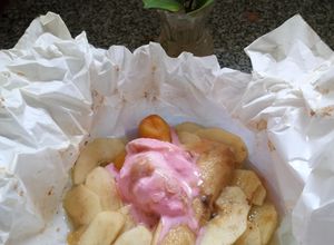 Una foto de Cartoccio de frutas
