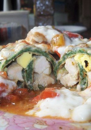 Una foto de Canelones de pollo