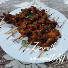 Pan Grilled Tandoori Mushrooms and Prawns A picture of Pan Grilled Tandoori Mushrooms and Prawns.