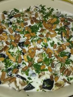 صورة لوصفة فتة مقدوس او باذنجان