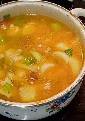 Una foto de Purrusalda con chorizo Astillero