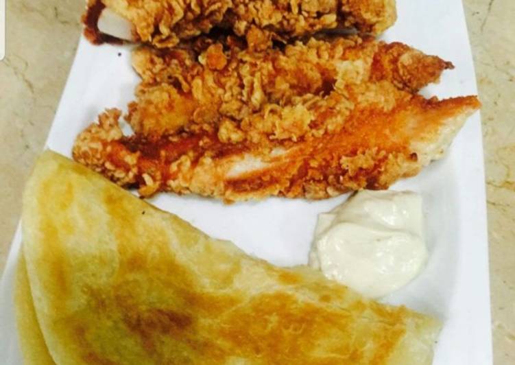 Recipe of Perfect Fish fillet with garlic sauce 🍴