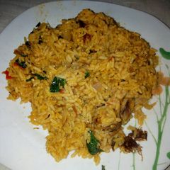 A picture of Concoction jollof rice with 5 recipe.