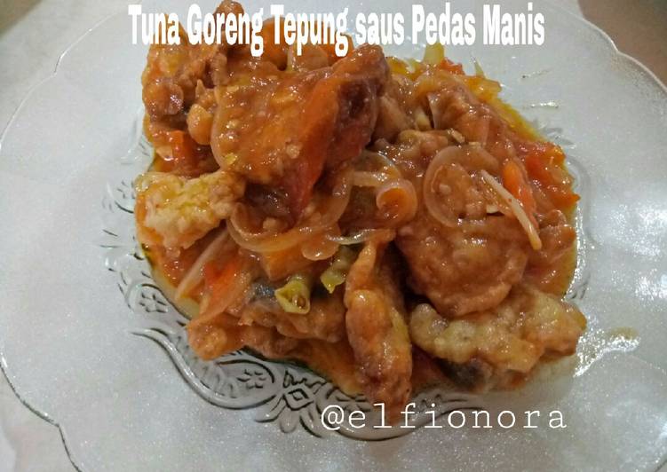 Resep #7 Tuna Goreng Tepung saus Pedas Manis #SelasaBisa, Lezat