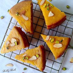 A picture of Hot milk custard cake.