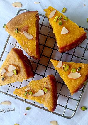 A picture of Hot milk custard cake.