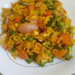 A picture of Broccoli fried rice.